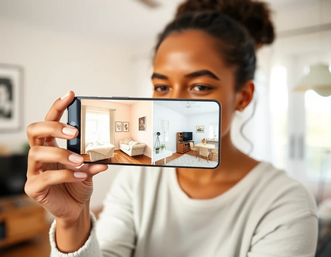 Seeing room redesign results in the AI interior design app