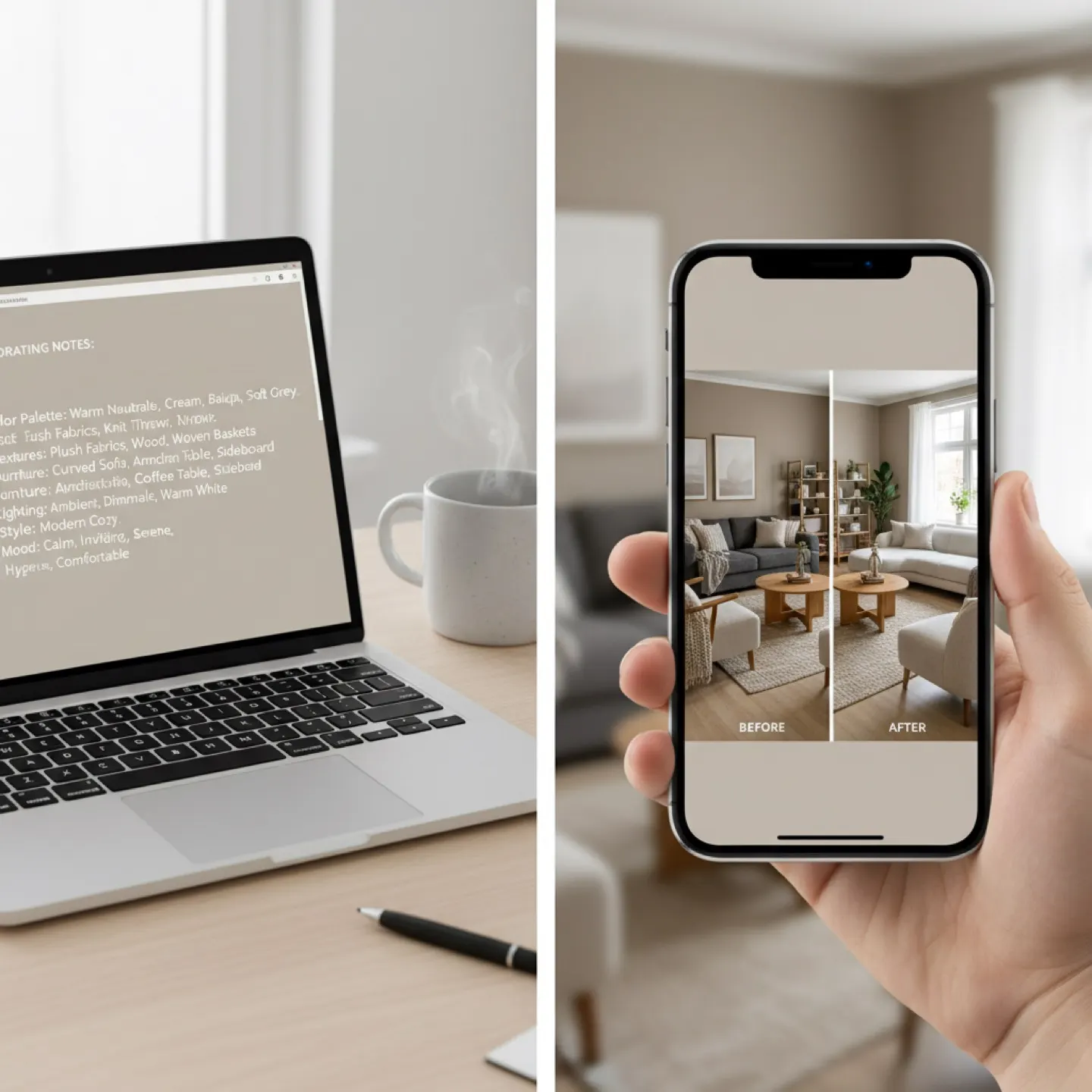 DecorAI vs ChatGPT interior design comparison showing visual room planning advantage